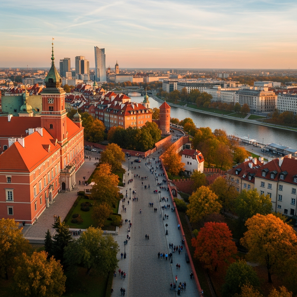 Polonya'da üniversite eğitimi — Varşova tarihi eski şehir manzarası